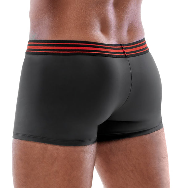 Schwarze enge Herren-Pants im Mattlook mit rotem Reißverschluss von Svenjoyment – Ansicht 3
