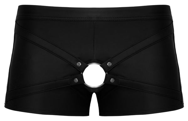 Schwarze enge Herren-Pants im Mattlook mit Penisring und Seitenstreifen von Svenjoyment – Ansicht 5