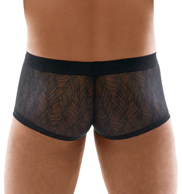 Schwarze enge Herren-Pants aus Stretch-Spitze mit Knopfleiste von Svenjoyment – Ansicht 4