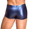Blaue enge Herren-Pants im Metallic-Mattlook mit Nieten-Riemen und Powernet von NEK – Ansicht 6