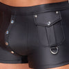 Schwarze körpernahe Herren-Pants im Mattlook mit Druckknopfleiste von NEK – Ansicht 6