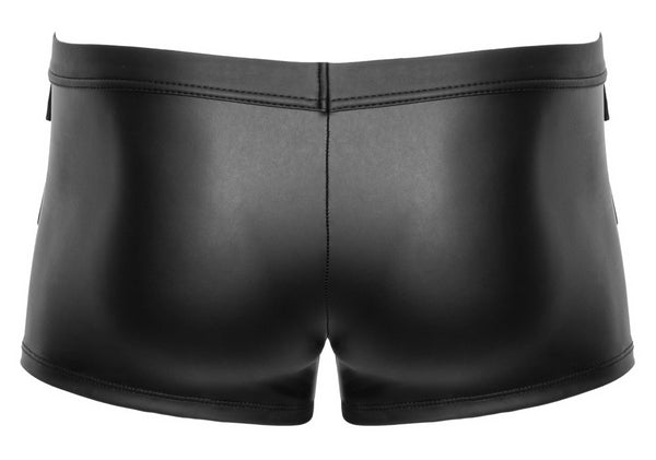 Schwarze körpernahe Herren-Pants im Mattlook mit Druckknopfleiste von NEK – Ansicht 8