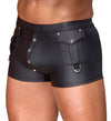 Schwarze körpernahe Herren-Pants im Mattlook mit Druckknopfleiste von NEK – Ansicht 3