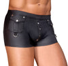 Schwarze körpernahe Herren-Pants im Mattlook mit Druckknopfleiste von NEK – Ansicht 4