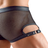 Schwarze betonende Herren-Netz-Pants mit Druckknopfleiste im Mattlook-Beutel von Svenjoyment – Ansicht 6