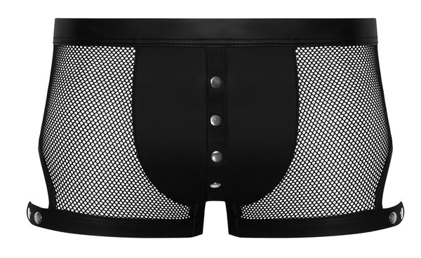 Schwarze betonende Herren-Netz-Pants mit Druckknopfleiste im Mattlook-Beutel von Svenjoyment – Ansicht 7