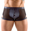 Schwarze betonende Herren-Netz-Pants mit Druckknopfleiste im Mattlook-Beutel von Svenjoyment – Ansicht 2