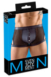 Schwarze betonende Herren-Netz-Pants mit Druckknopfleiste im Mattlook-Beutel von Svenjoyment