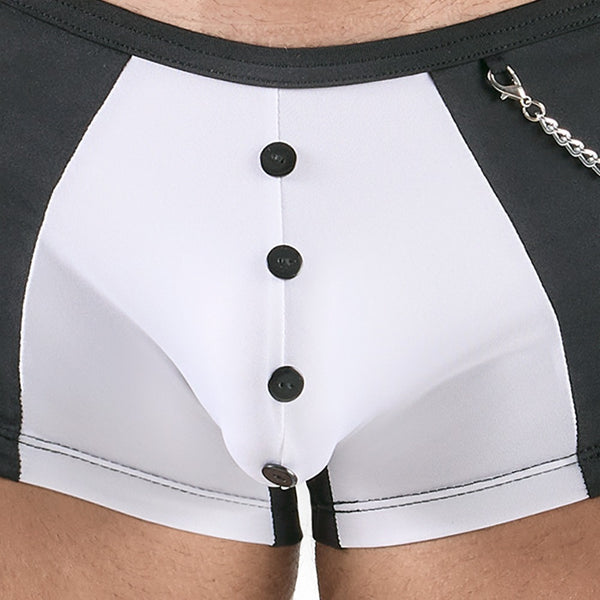 Schwarze enge Herren-Pants im schwarz-weißen Waiter-Style von Svenjoyment – Ansicht 6