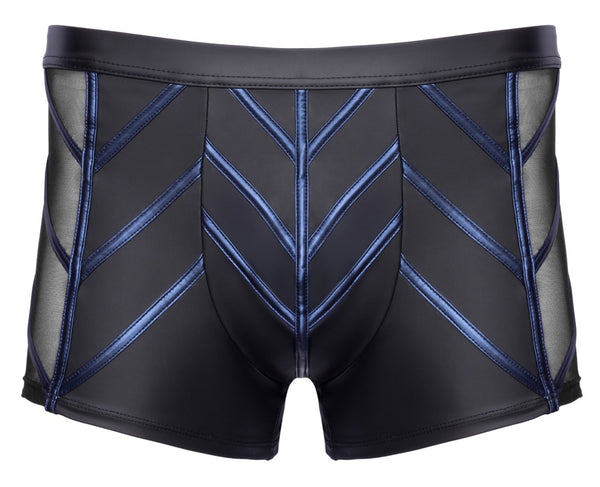 Schwarze Herren-Pants im Mattlook mit blauen Metallic-Streifen und Netz von NEK – Ansicht 6