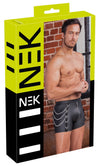 Schwarze enge Herren-Pants im Mattlook mit silberfarbenen Details von NEK