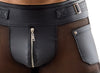 Schwarze betonende Herren-Pants im Mattlook mit Netz und Metall-Accessoires von Svenjoyment – Ansicht 5