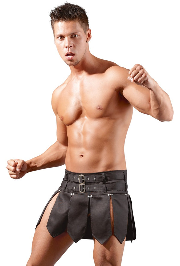 Schwarzer Herren-Rock im Gladiator-Style mit zwei Gürteln von Svenjoyment – Ansicht 3