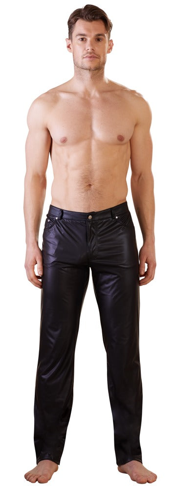 Schwarze klassische Herren-Hose mit langem Bein und Gesäßtaschen von NEK – Ansicht 2