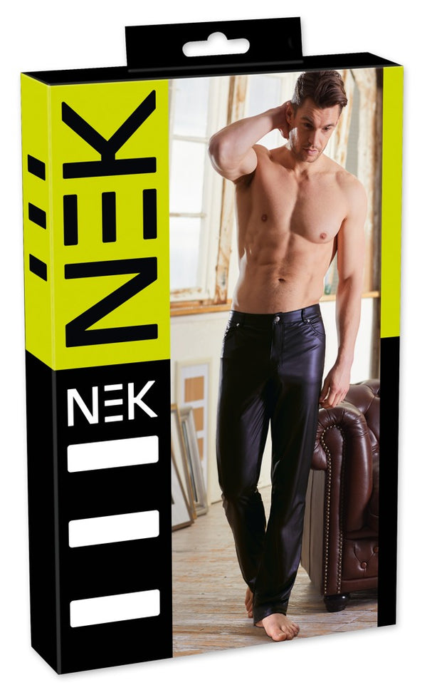 Schwarze klassische Herren-Hose mit langem Bein und Gesäßtaschen von NEK
