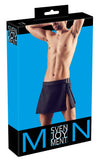 Schwarzer kurzer Herren-Rock aus Webstoff im Gladiator-Style von Svenjoyment