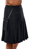 Schwarzer knielanger Herren-Rock im Kilt-Style mit abnehmbarer Tasche von Svenjoyment – Ansicht 2