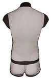 Schwarzer Herren-Kurzbody mit kurzem Arm im Netz-Streifen-Look von Svenjoyment – Ansicht 7