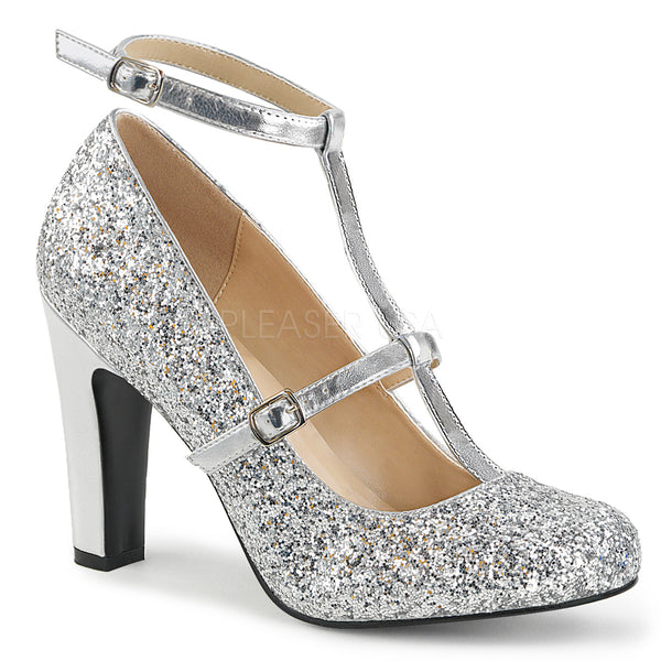Pleaser Pumps QUEEN-01 silber | Pleaser Pink Label SALE