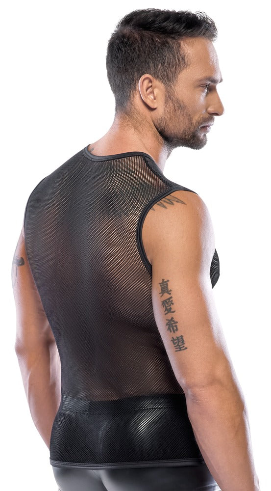 Schwarzes Herren-Grobnetz-Shirt mit Rundhals-Ausschnitt von Svenjoyment – Ansicht 4