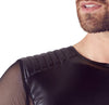 Schwarzes Herren-Shirt im Mattlook mit seitlichen Powernet-Einsätzen im Biker-Style von NEK – Ansicht 8