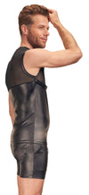Schwarzes Herren-Top im Mattlook mit Powernet und aufgestepptem Harness von NEK – Ansicht 3