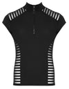 Schwarzes Herren-Streifen-Shirt aus Mikrofaser mit kurzem Arm von Svenjoyment – Ansicht 6