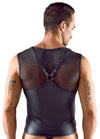 Schwarzes ärmelloses Herren-Shirt im Brustharness-Style mit Nieten von Svenjoyment – Ansicht 4