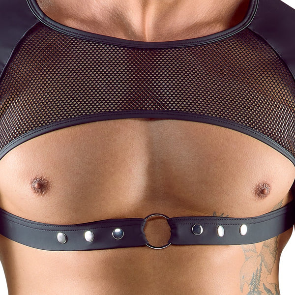 Schwarzes brust- und bauchfreies Herren-Halbarm-Shirt im Mattlook von Svenjoyment – Ansicht 5