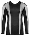 Schwarzes körperbetonendes Herren-Langarm-Shirt im Mesh-Mix von Svenjoyment – Ansicht 7