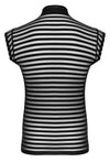 Schwarzes betonendes Herren-Shirt im Querstreifen-Look mit Stehkragen von Svenjoyment – Ansicht 7