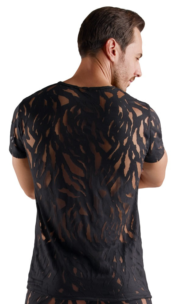 Schwarzes betonendes Herren-Shirt in lebhafter Ausbrenner-Optik von Svenjoyment – Ansicht 5