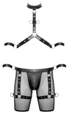 Schwarzes Herren-Set mit Harness-Pants, Brust-Harness und Fesseln von Svenjoyment BONDAGE – Ansicht 7