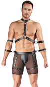 Schwarzes Herren-Set mit Harness-Pants, Brust-Harness und Fesseln von Svenjoyment BONDAGE – Ansicht 2