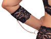 Schwarzes Set aus Bralette, Straps-Slip und Armfesseln mit roségoldenen Details von Cottelli BONDAGE – Ansicht 7