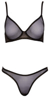 Schwarzes BH- und Riostring-Set aus Feinnetz mit Goldschimmer von Cottelli – Ansicht 6