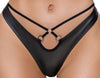 Schwarzes BH- und Riostring-Set im Mattlook mit Stretchriemen und Ringen von Cottelli – Ansicht 6