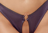 Lilafarbenes BH- und Slip-Set im Wetlook mit Roségold-Ringen (Ouvert) von Cottelli – Ansicht 6