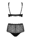Schwarzes Set Klarita aus Effektspitze mit Soft-BH und High-Waist-Slip von Obsessive – Ansicht 4