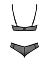 Schwarzes Set Glandez in zarter Transparenz mit rotem Neckholder von Obsessive – Ansicht 4