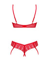 Rotes Ouvert-Set Ingridia mit gepolsterter Bügel-Hebe und String von Obsessive – Ansicht 4