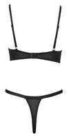 Schwarzes BH- und Riostring-Set aus Spitze mit Ösen und Zierschnürung von Cottelli – Ansicht 7