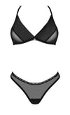 Schwarzes transparentes Set Latinesa aus Stretchtüll mit Soft-BH und Riostring von Obsessive – Ansicht 3