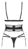 Schwarzes Set Lobellis mit BH, Riostring und Strapsgürtel von Obsessive – Ansicht 7