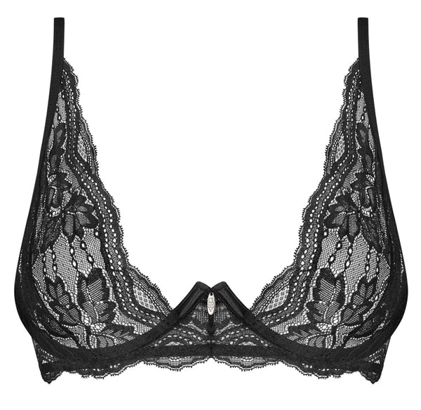 Schwarzer Bügel-BH Nutris aus weicher Stretch-Spitze von Obsessive – Ansicht 6