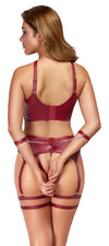 Rotes fesselndes Mattlook Dessous Set mit offenen Elementen von Cottelli BONDAGE – Ansicht 6