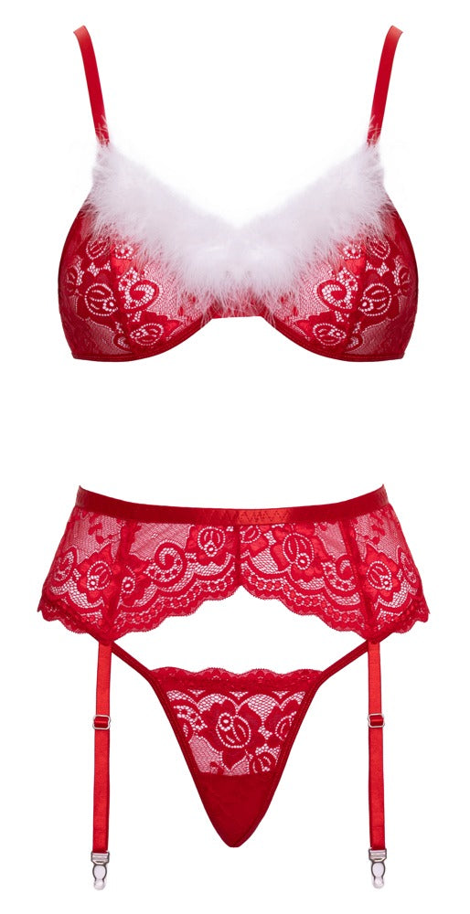 Rotes verführerisches Festtags Set mit zarter Spitze von Cottelli LINGERIE – Ansicht 6