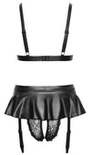Schwarzes verführerisches Set mit Spitze und Wetlook Akzenten von Cottelli LINGERIE – Ansicht 7