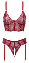 Dunkelrotes verführerisches BH Set mit feiner Spitze von Cottelli LINGERIE – Ansicht 7