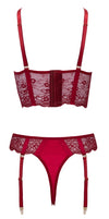 Dunkelrotes verführerisches BH Set mit feiner Spitze von Cottelli LINGERIE – Ansicht 8